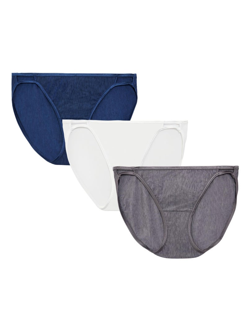 Vanity Fair Illumination String Bikini Panty 18108, Navy/White/Steele, 5 (18309) - Image 1